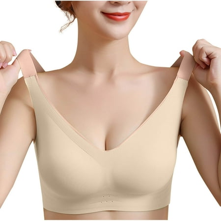 SMihono Deals Women Strappy Sports Bras Fitness Workout Padded Yoga Bra Back Racerback Sports Gym Seamless High Impact Support Easy Dry Khaki 6