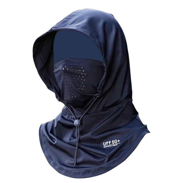 Pasamontañas de verano con protección ar, cómodo para ciclismo, capucha a prueba de que bloquea la luz ar. Negro