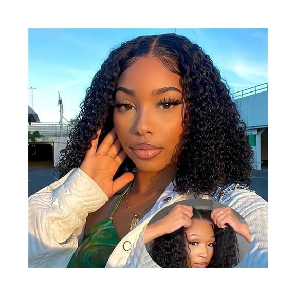 Lace Wig for Women Curly 4x4 Glueless Ready to go Human Hair Wigs Pre-Cut Lace Wig