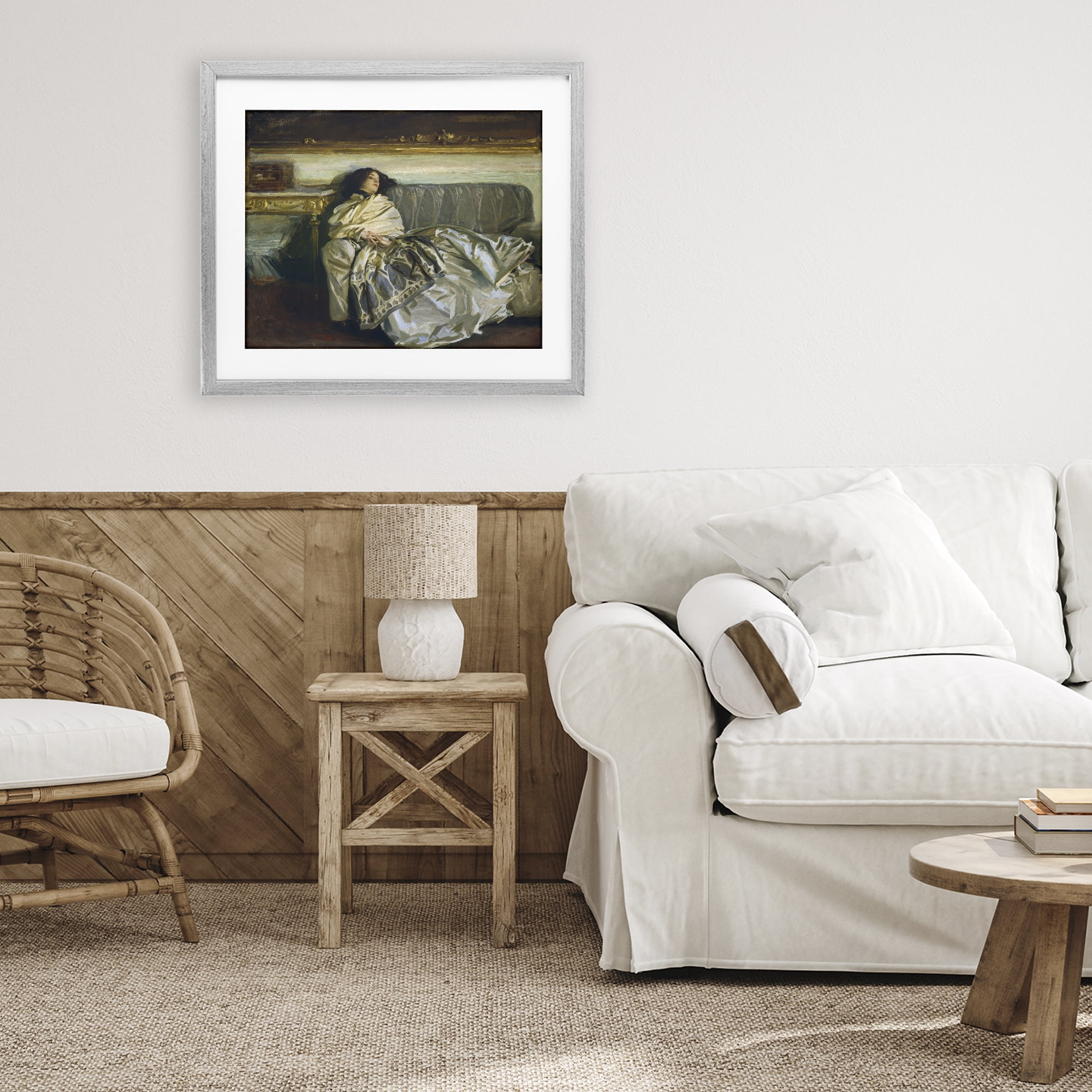 Stupell Industries Restful Woman Classic Gray Framed Print Under Glass, design by Lil' Rue