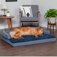 thumbnail image 2 of FurHaven Pet Products Plush & Decor Comfy Couch Cooling Gel Top Short Sided Sofa Pet Bed for Dogs & Cats - Diamond Blue, Jumbo, 2 of 13