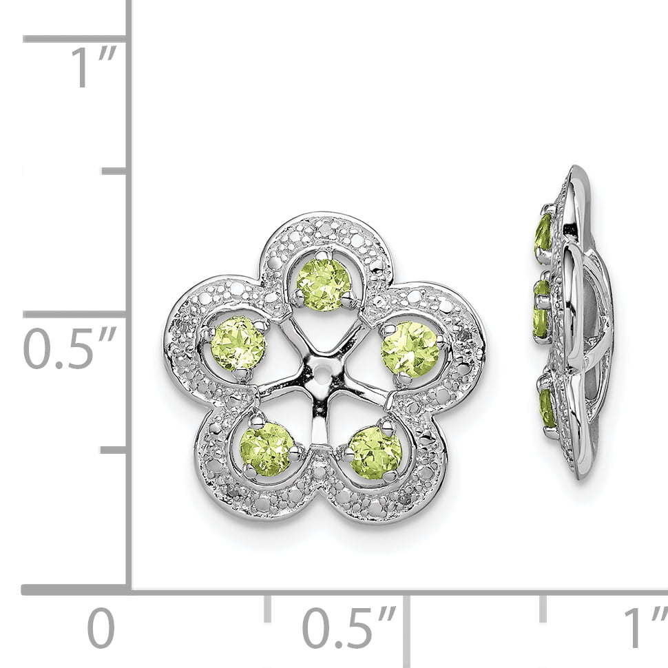 925 Sterling Silver Diamond Green Peridot Earrings Jacket Birthstone August Fine Jewelry For Women Gifts For Her