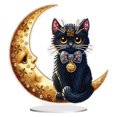 thumbnail image 1 of (GJ503) Adorno Gato en La (Diamante Brillante Una Cara + Diamante Forma Especial), 1 of 9