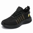 thumbnail image 2 of Men's Low-Top Lace-Up Mesh Walking Shoes Striped Vamp Detail Streamlined Textured Sole Casual Daily Sneakers, 2 of 6