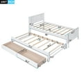 thumbnail image 2 of Bellemave Twin Bed with Trundle and 2 Storage Drawers, Wood Platform Bed Frame with Headboard and Trundle Bed, Twin Size Storage Bed for Bedroom (White), 2 of 8