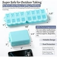 thumbnail image 3 of Foldable Weekly Pill Organizer 2 Times a Day with 2 Extra Compartments - Etched Labels - Portable 7 Day AM PM Medicine Box, Week Daily Travel Pill Case Holder for Vitamin, Supplement -Sky Blue, 3 of 8