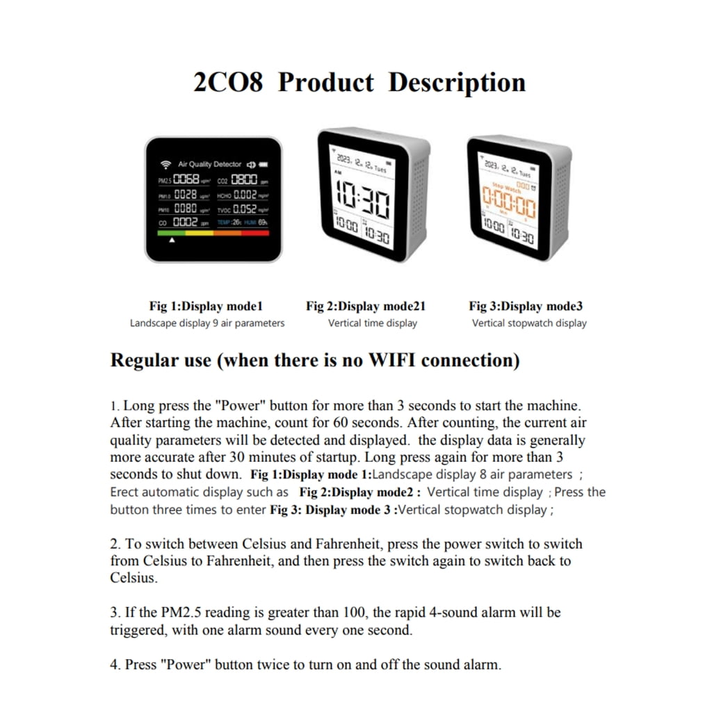 13 in 1 Digital Room with Humidity Gauges Keep Comfortable and with Temperature Monitors TVOC HCHO