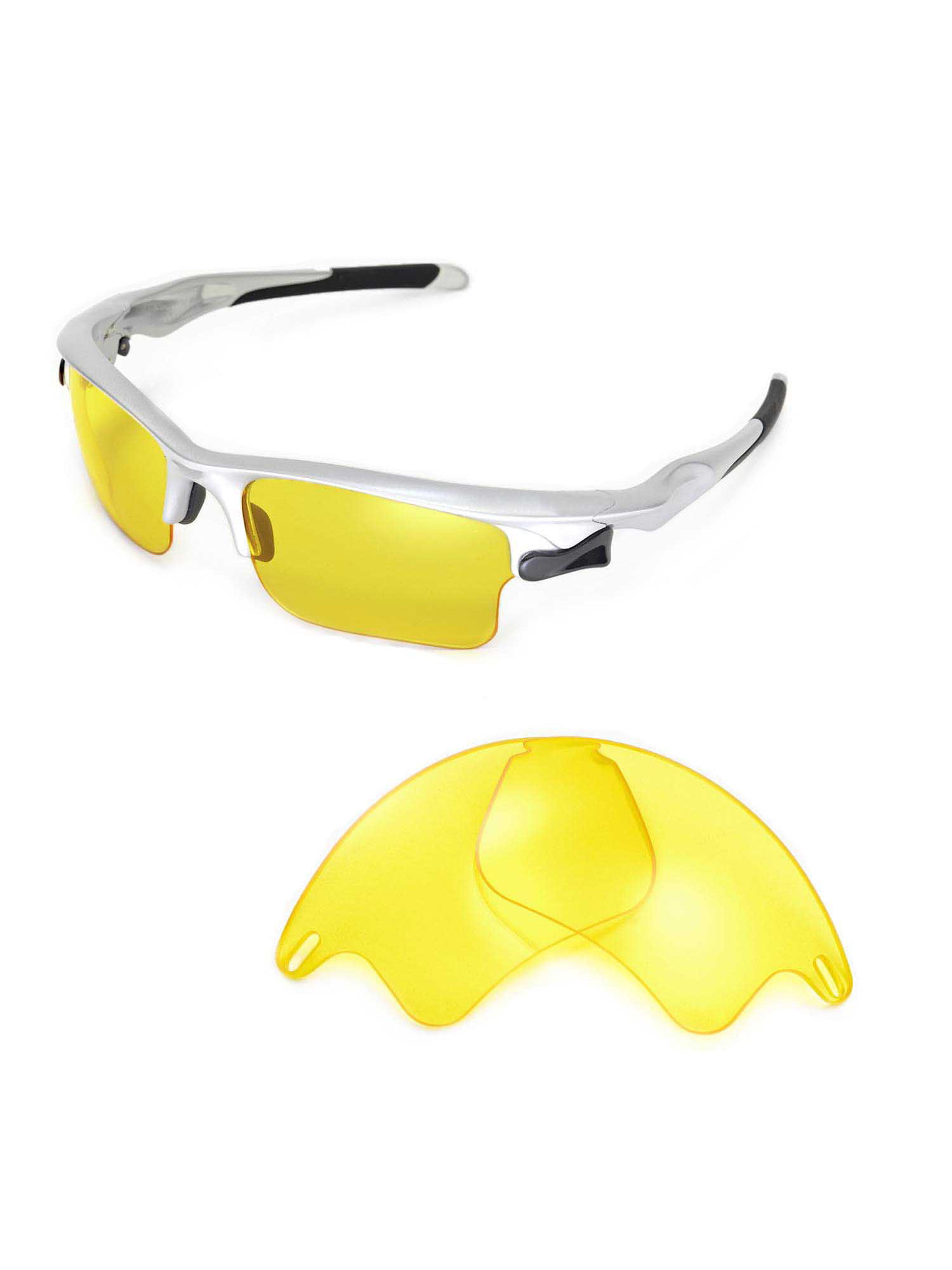 Walleva Yellow Replacement Lenses for Oakley Fast Jacket XL Sunglasses -  