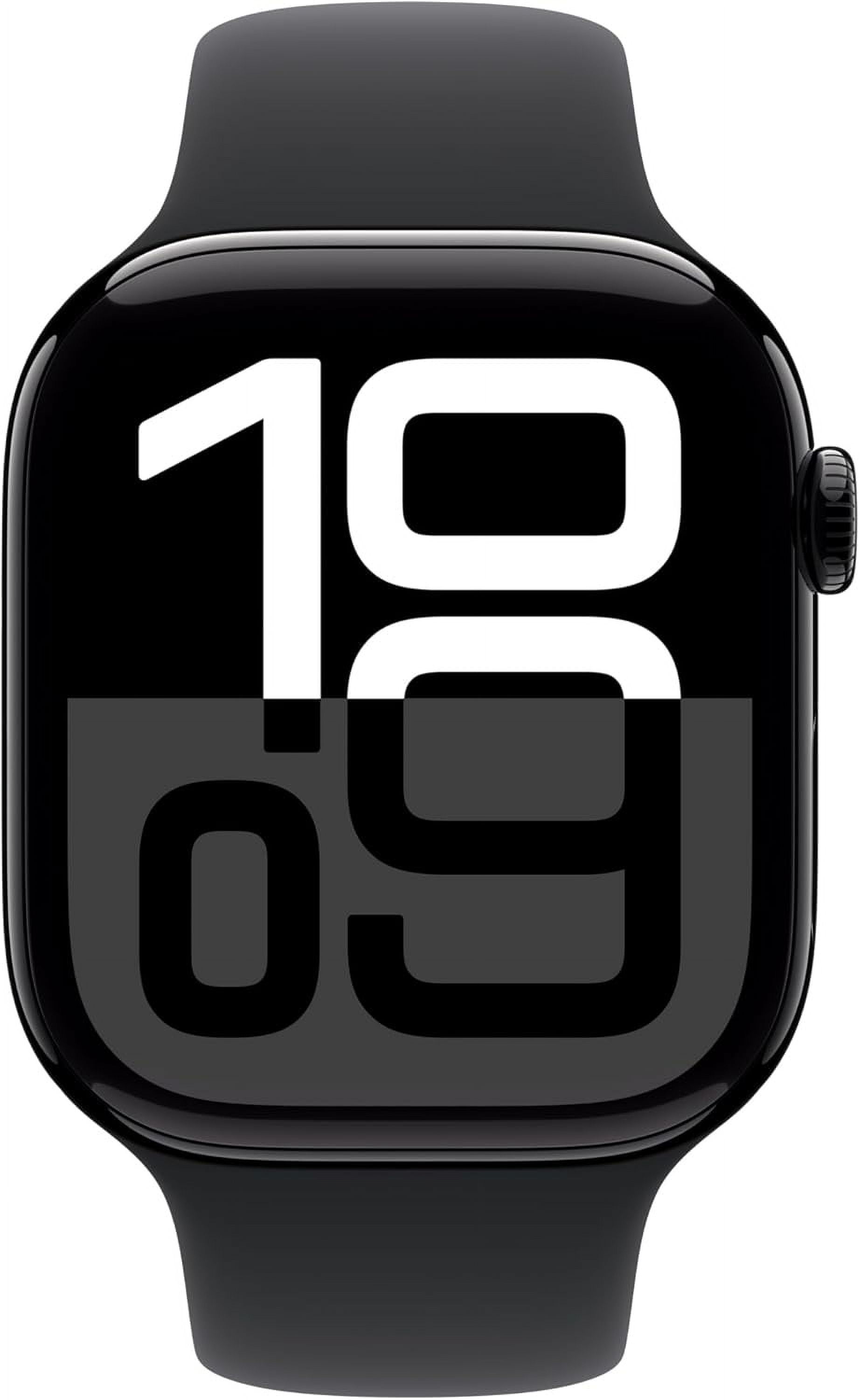 Restored Apple Watch Series 10 (GPS+Cellular) 46mm Aluminum Jet Black  Black Sport Band Like New