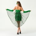 thumbnail image 5 of Biezeib Halloween Leaf Ivy Costume for Women Sequin Strapless Bodycon Dress with Wrap Skirt and Arm Sleevs Glasses Set, 5 of 6