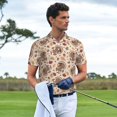 thumbnail image 3 of Lsque Cute Autumn Turkey Pattern Golf Shirts for Men Dry Fit Print Moisture Wicking Performance Short Sleeve Polo Shirt-Large, 3 of 6