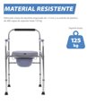 thumbnail image 4 of Silla Para Wc Cómodo Onof MONTANA Ajustable 3 en 1 Plegable C/ Cubeta Incluido Color Plateado, 4 of 9