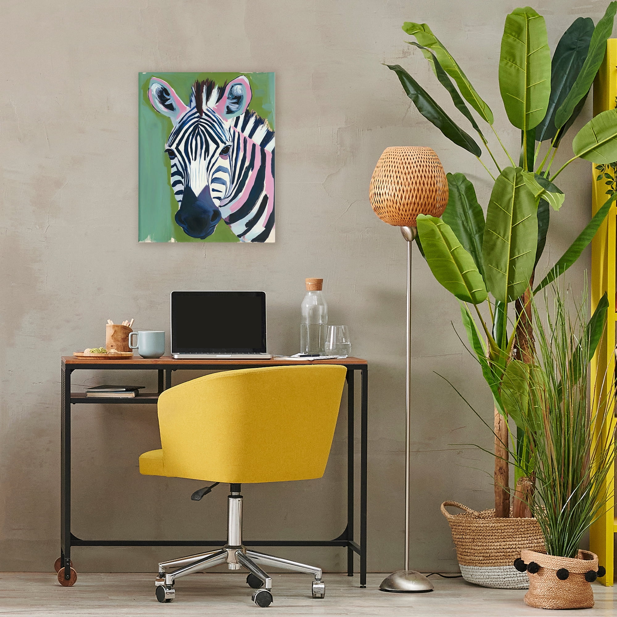 Stupell Industries Funky Zebra over Green Canvas Wall Art, design by The Prints Vibe