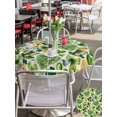 thumbnail image 4 of Outdoor Tablecloth with Umbrella Hole and Zipper, St. Patrick's Day Round Table Cloth 54 Inch Waterproof Tablecloth, Spring Shamrocks Green Love Hats Retro Picnic Table Cover for Patio Camping, 4 of 7