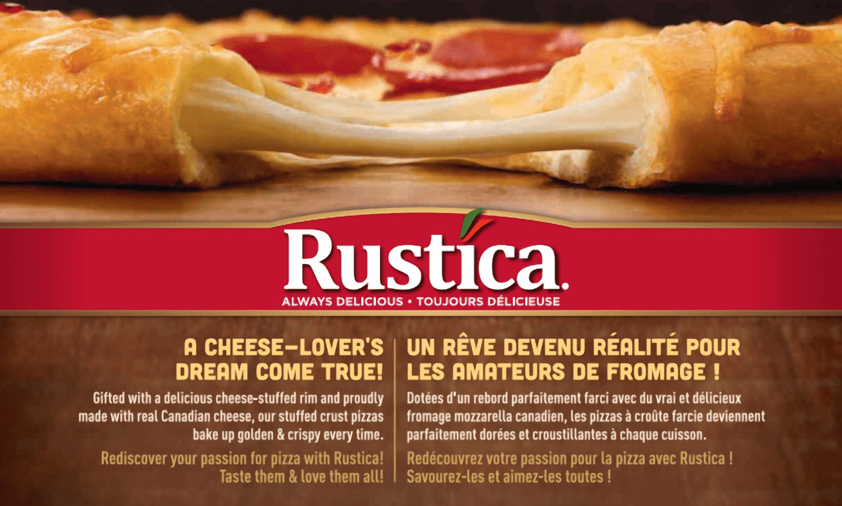 Rustica Stuffed Crust Pepperoni and Bacon Pizza 665 G Frozen, Rustica Stuffed Crust Pepperoni & Bacon Pizza