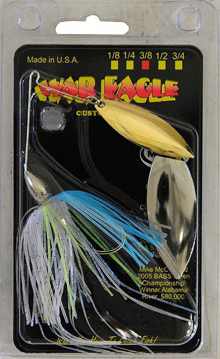 (2 pack) War Eagle Nickel Frame Double Willow Spinnerbaits Sexxy Shad 3/8 oz.