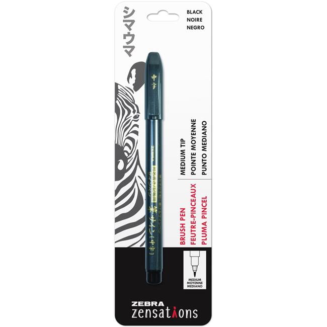 Zebra Zensations Brush Pens, Medium, Black