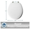 thumbnail image 5 of Toilet Seat Round White - 844BN 000 Never Loose Hinges, Durable Molded Wood, Easy Installation, Fits Standard Toilets, Made in USA, 5 of 7