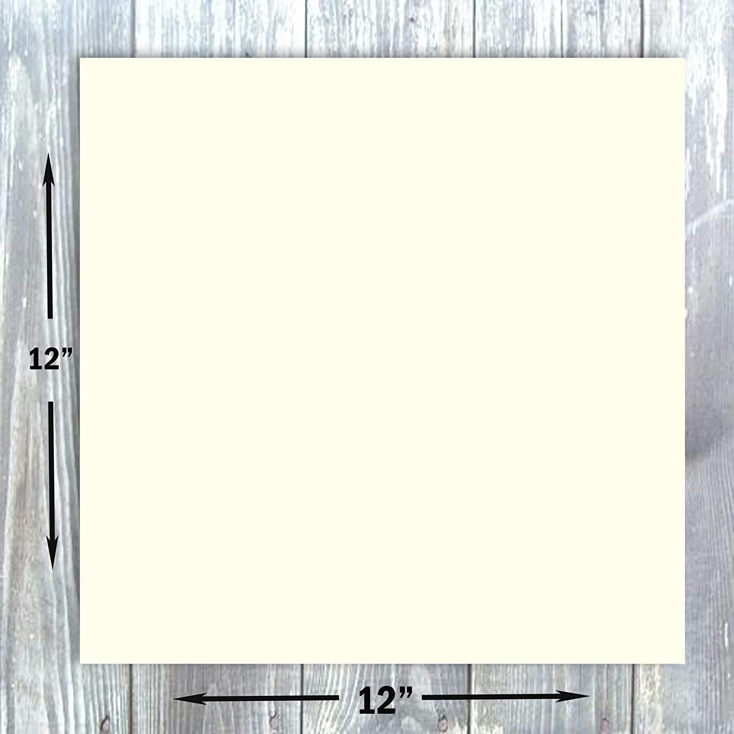 Hamilco Card Stock Scrapbook Paper 12x12 Cream Colored Cardstock 80lb Cover  50 Pack