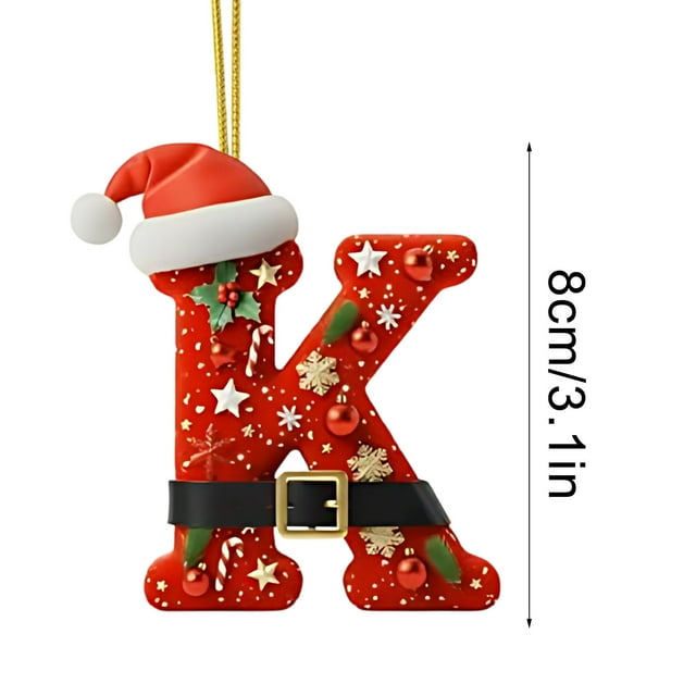 Christmas Tree Decorations Christmas Tree Decoration 2D Acrylic Decoration Letter Pendant with 26 Letters Christmas Hanging Decoration Diy Crafts Christmas Home Decoration Christmas Tree Ornaments