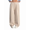 thumbnail image 3 of Women's Solid Corduroy Drapey Loose Wide Leg Casual Long Pants Color S, 3 of 9