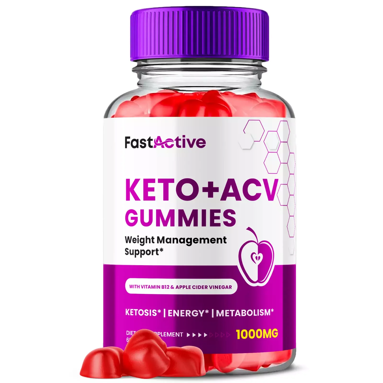 Fast Active Keto ACV Gummies Maximum Strength Weight Management Supplement 60 Gummies