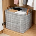 thumbnail image 5 of AKLJWH Foldable Storage Basket with Handles, Portable Linen Organizer Bin, Multipurpose Tote for Clothes, Towels, Laundry, Space Saving Supplies for Bedroom, Bathroom,#02 Gray, 5 of 6