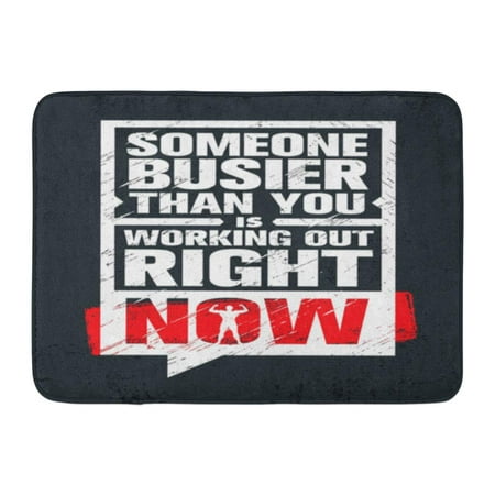 GODPOK Someone Busier Than You is Working Out Right Now Inspiring Workout and Fitness Gym Motivation Quote Sign Rug Doormat Bath Mat 23.6x15.7 (Best Workout For Someone Out Of Shape)