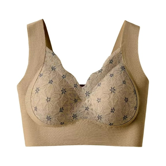 Lixiuxyad Bras for plus Size Women Women's Front Side Buckle Lace Edge Without Steel Ring Movement Seamless Gathering Adjustment Yoga Sleep Large Bra