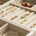 thumbnail image 6 of Jewelry Storage Box Earring Ring Necklace Brooch Holder Flannelette Jewelry Display Box Necklace Classification Organizer J, 6 of 6
