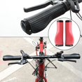 thumbnail image 4 of 2 Pieces Universal Mountain Bike Handlebar Grips Lock Slip Carbon Fiber Long Red, 4 of 8