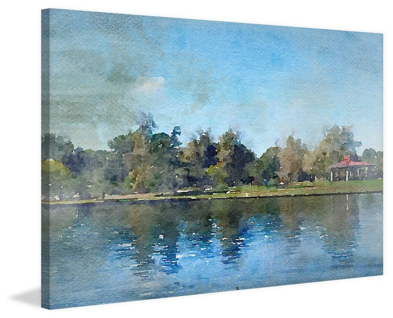 Marmont Hill - "Lake Balboa at Summer" by Irena Orlov Painting Print on Wrapped Canvas