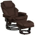 thumbnail image 2 of Pemberly Row Modern Microfiber Recliner and Ottoman in Brown, 2 of 5