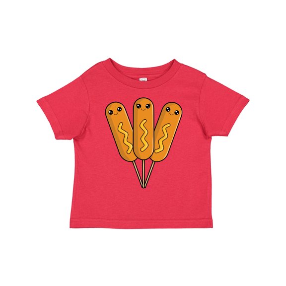 Inktastic Happy Corn Dogs with Mustard Boys or Girls Toddler T-Shirt