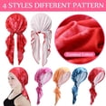 thumbnail image 4 of Gorras para cáncer Chemo Headwear, medio dobladillo, preatadas, 4 unidades, 4 of 6