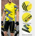 thumbnail image 4 of Cycling Jersey and Biker Shorts Padded Road Riding Short Sleeve Set Bike Outfit for Men Yellow XL, 4 of 7