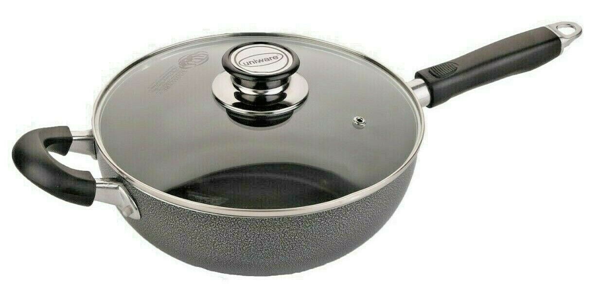 3.5 Quart Non Stick Aluminum  Sauce Pan With Glass Lid,Black 