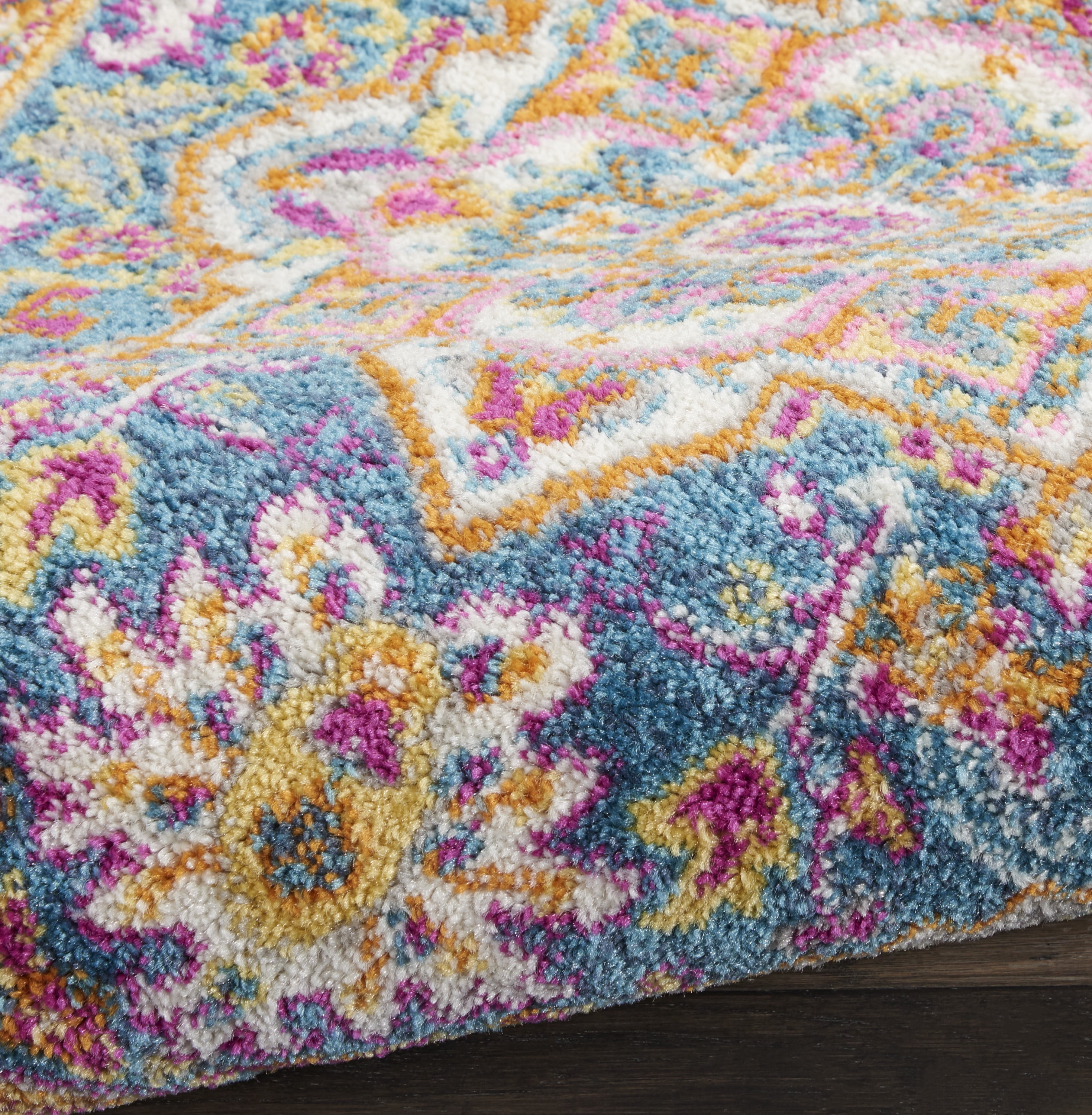 Nourison Passion Persian Teal Multicolor 2'2" x 7'6" Area Rug, (2x8)