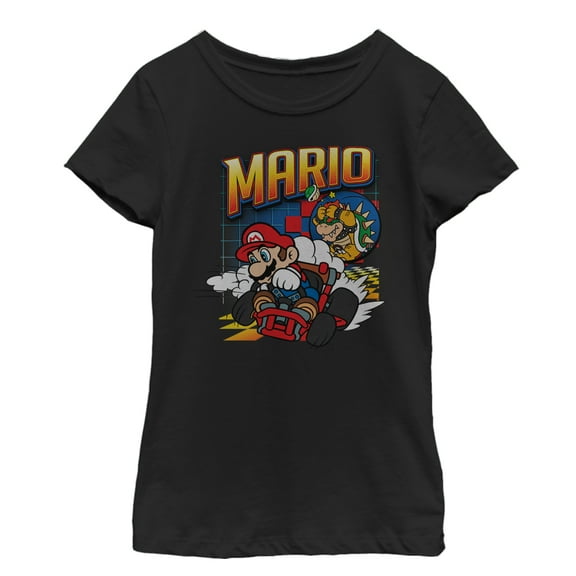 Girl's Nintendo Mario Kart Winner Graphic Tee Black Large