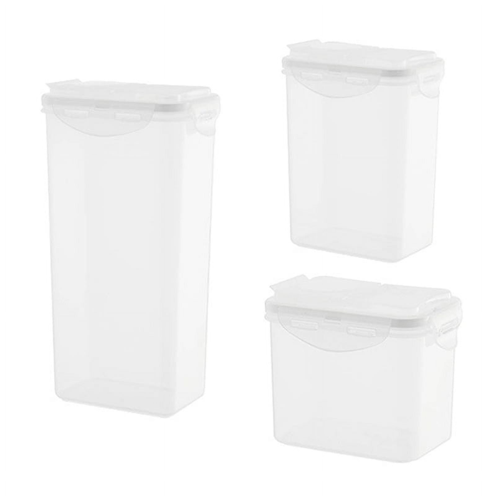 Square Airtight Food Storage Containers for Kitchen Pantry Organization, BPA Free Plastic,3PCS