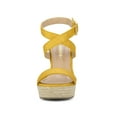 thumbnail image 6 of BLISSFUL STEP Women's Shoes Espadrille Wedge Slingback Crisscross Sandals Yellow 7.5, 6 of 7