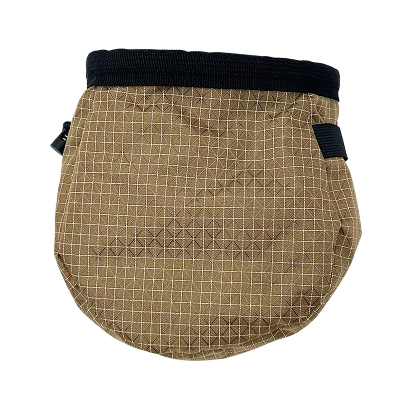 QccHieUs Chalk Bag for Climbing Chalk Carrier Bag for Men Women Adjustable Waist Belt for Brown