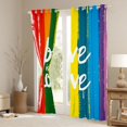 thumbnail image 3 of Manfei Kawaii Rainbow Blackout Curtains, Printing Love is Love Window Curtains Pack of 2 (38x45 Each), Orange Blue, 3 of 6