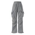 thumbnail image 2 of Kids Cargo Pants With Multiple Pockets for Boys Girls Outdoor Casual Play Everyday Comfortable, 5-6 Years, Grey, 2 of 8