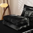 thumbnail image 5 of Erosebridal Halloween Dancing Witches Zipper Full Size Comforter Sets with Fitted Sheet and 2 Pillowcases, Spooky Moonlit Jungle Zipper Bedding Set for Boys Girls, Black Gray, Black Reversible, 5 of 7