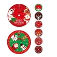 thumbnail image 5 of Falda de árbol de Navidad farfi exquisita estampada a prueba de decoloración, cómoda y suave, gran área de diseño de escena, lazo, fiesta, decoración de alfombras de suelo de árbol de Navidad par, 5 of 5