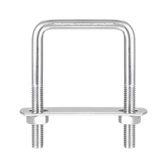 Unique Bargains Square U-Bolts, 1 Pack 52mm Inner Width 80mm Length M8 W Nuts and Plate