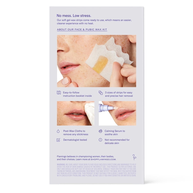 Flamingo Women's Face Wax Kit, No-Heat Strips photo 8