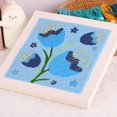 thumbnail image 4 of Embroidery Punch Needle kit Frame, Embroidery Starter Kits for Beginner Kids,Punch Needle Fabric with Pattern,Threader, Yarns,Pinch Needle, Embroidery Hoops & Rug Punch(Blue), 4 of 6