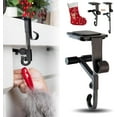 thumbnail image 2 of 1Pc Christmas Stocking Mantel Hooks, 2 in 1 Garland Hangers for Mantle, Adjustable Length Metal Hooks, No Drill Fireplace Stocking Hanger for Xmas Holiday Home Party Decoration, Black, 2 of 6